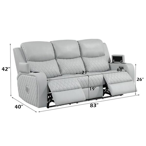 Acme Furniture Dune 83 in. Pillow Top Arm Faux Leather Rectangle