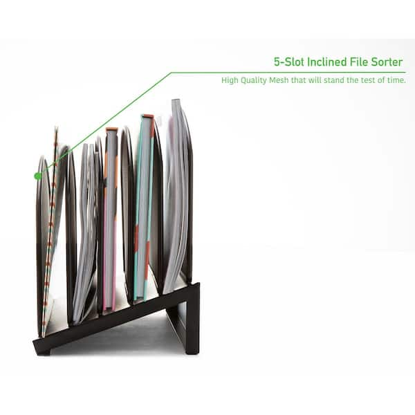 Slanted Wood Plate Rack, Five Slot