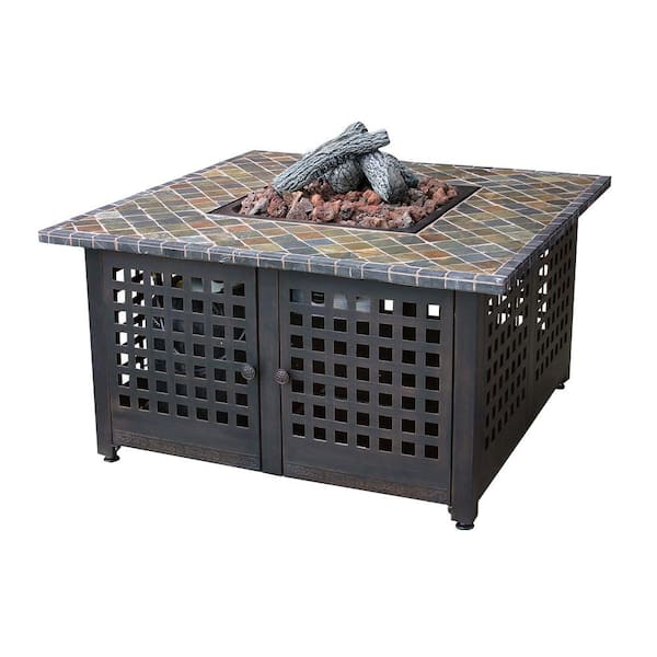 Endless Summer 41.2 in. Propane Gas Fire Pit with Slate Mantel