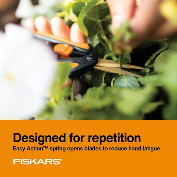 Fiskars Micro-Tip Pruning Shears with Titanium Coated Stainless Steel  Blades and Softgrip Handle 399242-1003 - The Home Depot