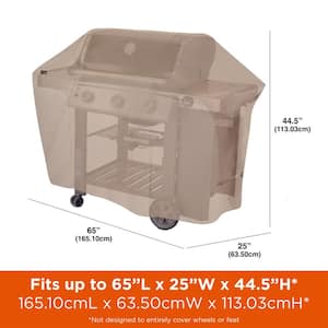 Chalet Water Resistant 4-Burner Grill Cover, 65 in. W x 25 in. D x 44.5 in. H, Medium, Beige