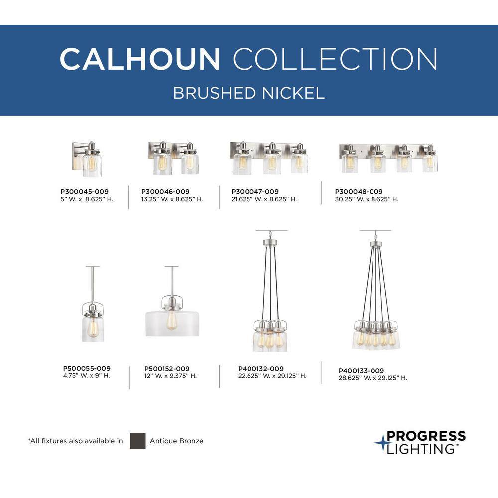 Calhoun Brushed Nickel 8.63" Dimmable Bath Vanity Light