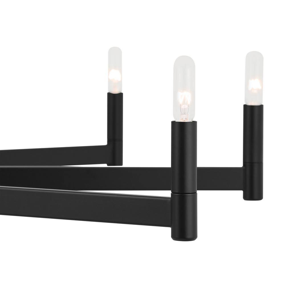 Erzo 48" Black Steel 10-Light Candle Style Chandelier