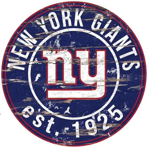 Adventure Furniture 24 NFL New York Giants Round Distressed Sign N0659-NYG  - The Home Depot