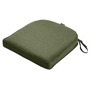 Montlake Heather Fern Green 20 in. W x 20 in. D x 2 in. Thick Rounded Back Square Outdoor Seat Cushion