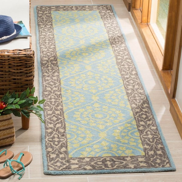 Suzani 2 ft. x 8 ft. Chocolate/Yellow Trellis Ornate Border Runner Rug