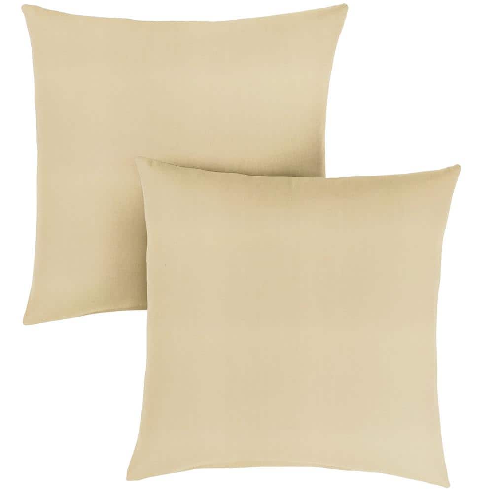 Sunbrella Canvas Antique Beige Outdoor Knife Edge Throw Pillows (2-Pack)