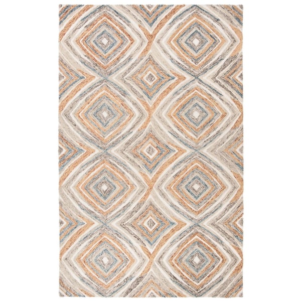 SAFAVIEH Kilim Sage/Gold 8 ft. x 10 ft. High-Low Geometric Area Rug