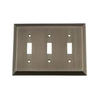 Pewter 3-Gang 3-Toggle Wall Plate (1-Pack)