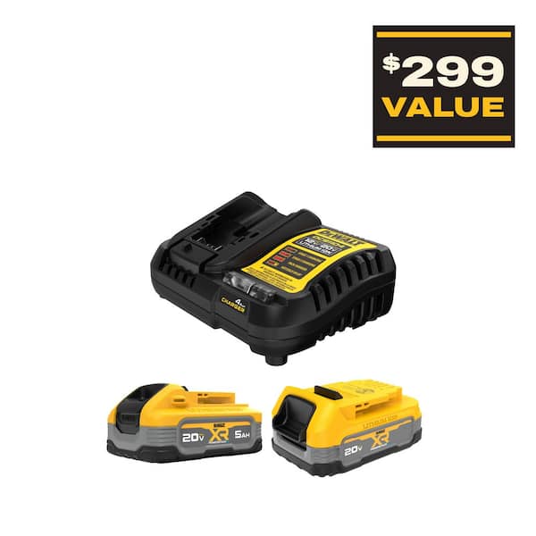 Powerstack 20-Volt Lithium-Ion 5.0 Ah and 1.7 Ah Batteries and Charger
