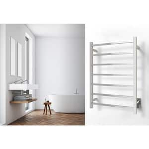 7-Bar Tahoe Towel Warmer, Hardwired, Polished Stainless Steel