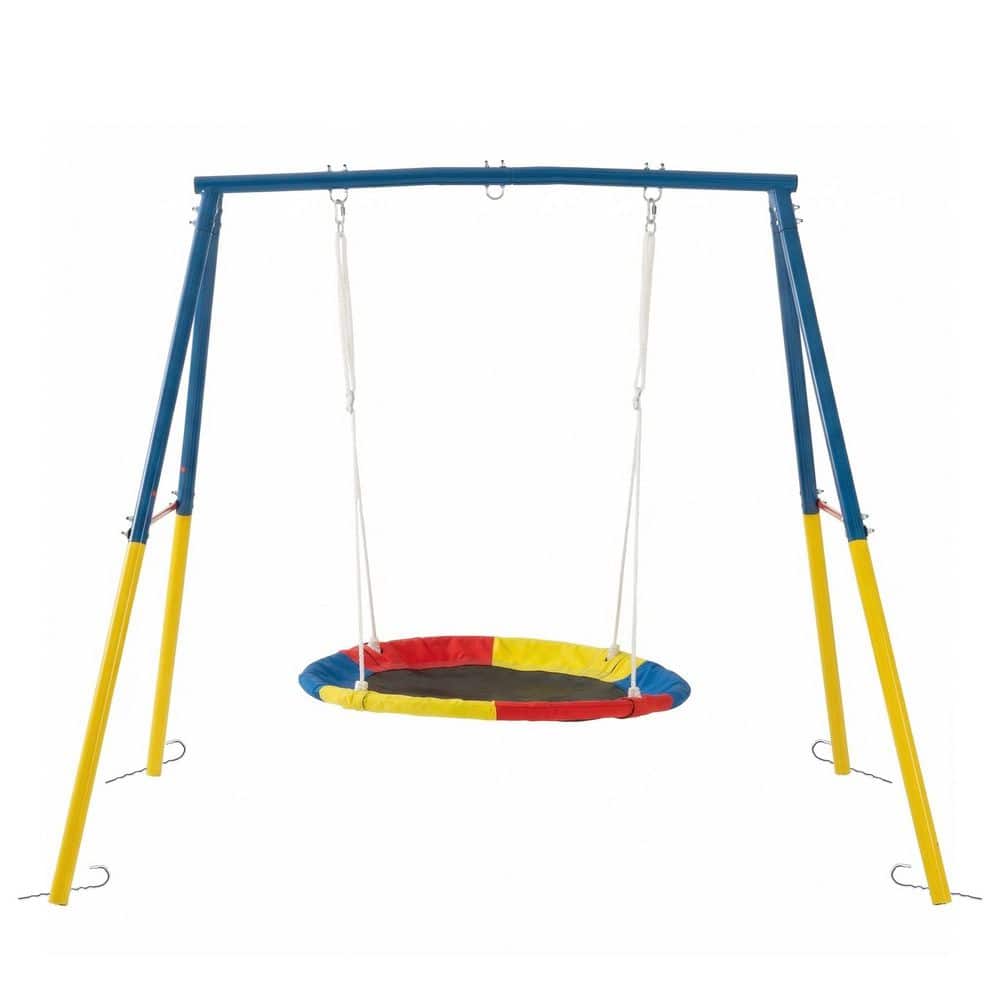 Flying Saucer Swing Set with Heavy Duty A-Frame Metal Swing Stand, Full Steel, Outdoor for Kids, Backyard price history on PriceWatchPro