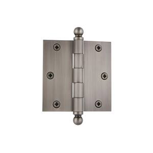 3.5 in. Ball Tip Residential Hinge with Square Corners in Antique Pewter