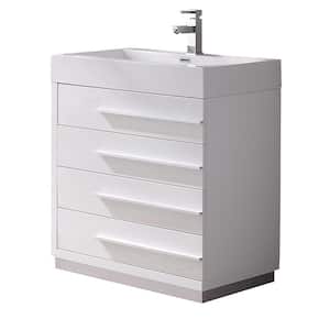 Livello 30 in. Bath Vanity in White with Acrylic Vanity Top in White with White Basin