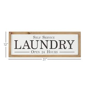 Metal White Laundry Sign Wall Decor