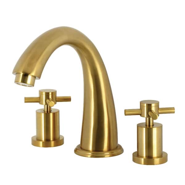 Concord 2-Handle Deck Mount Roman Tub Faucet in Brushed Brass
