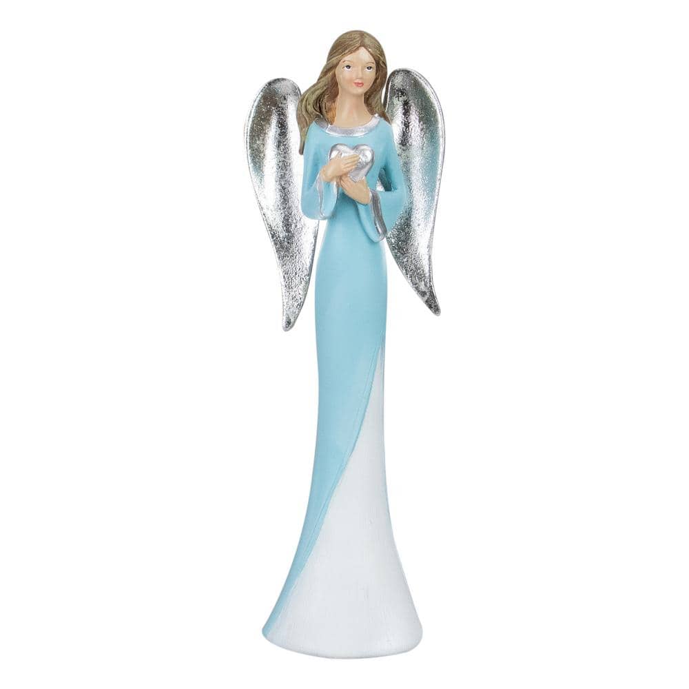 Northlight 16 " Blue and White Angel Figure Holding a Heart 34338763 -  The Home Depot