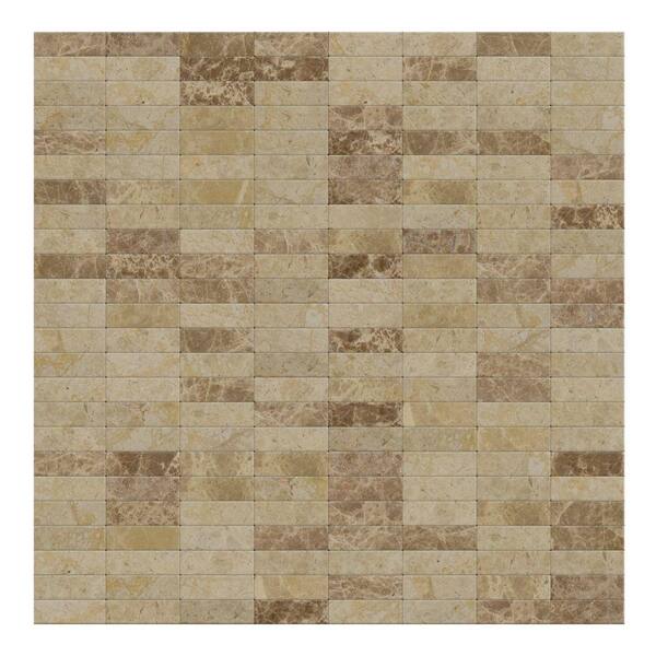Inoxia SpeedTiles Lynx Mixed Brown 11.42 in. x 11.57 in. x 5 mm Stone Self-Adhesive Wall Mosaic Tile (11.04 sq. ft. / case)