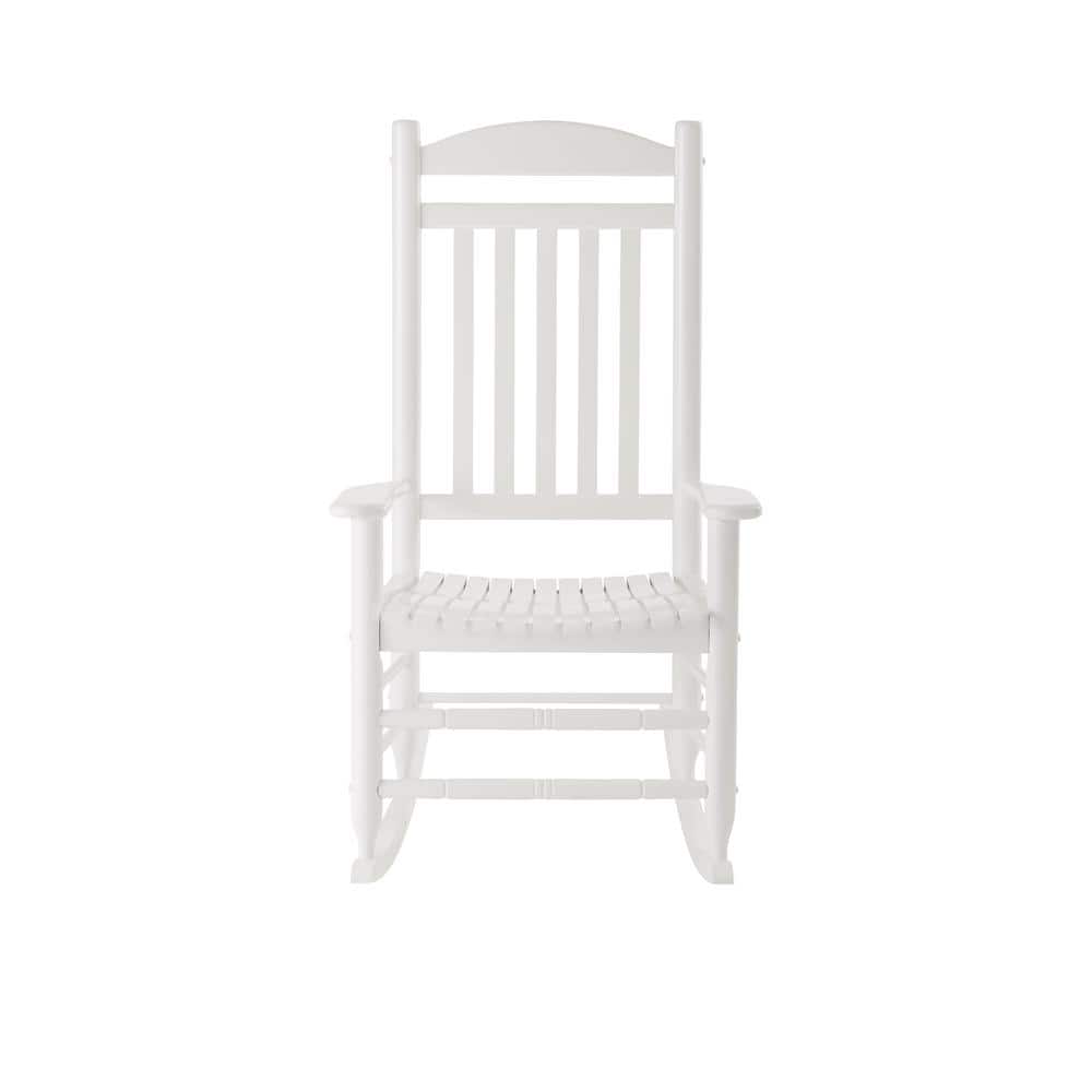Hampton Bay Glossy White Wood Outdoor Rocking Chair (Home Depot)