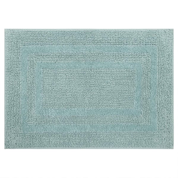 Mohawk Home Cotton Reversible Glacier 17 in. x 24 in. Green Cotton Machine Washable Bath Mat