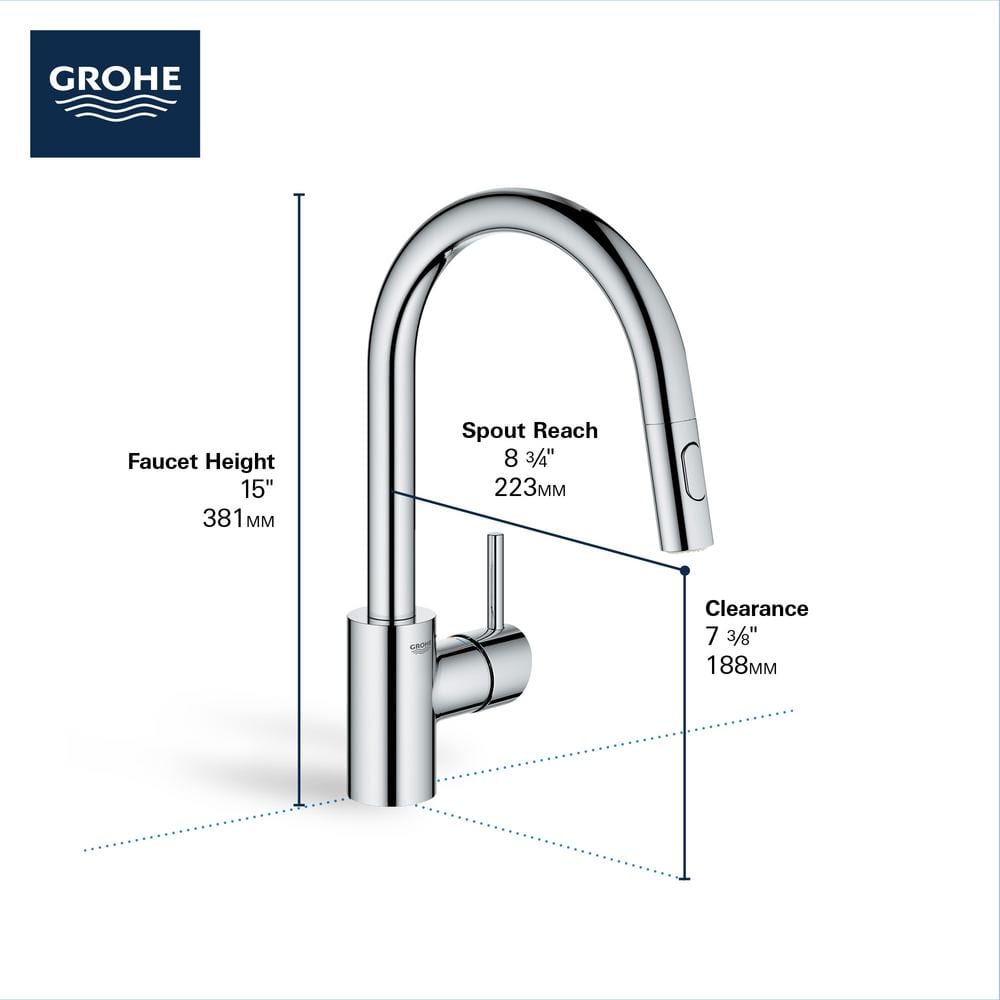 Modern 15" Stainless Steel Pull-Down Kitchen Faucet with Dual Spray