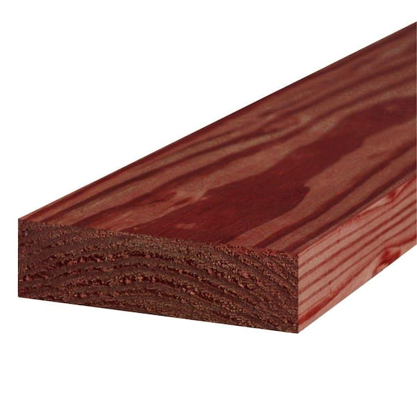 WeatherShield 2 in. x 6 in. x 4 ft. #1 Redwood-Tone Ground Contact Pressure Treated Lumber
