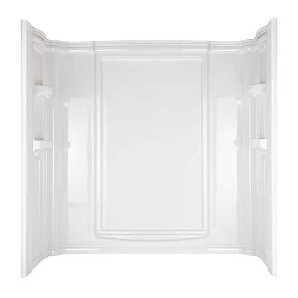 Aqua Glass 60 in. x 32 in . Eleganza Bathtub Wall Set in White