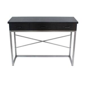 Mariana 16" W X 45" D X 32" H Charcoal/Silver Standard Rectangle Wood Console Table with Drawers