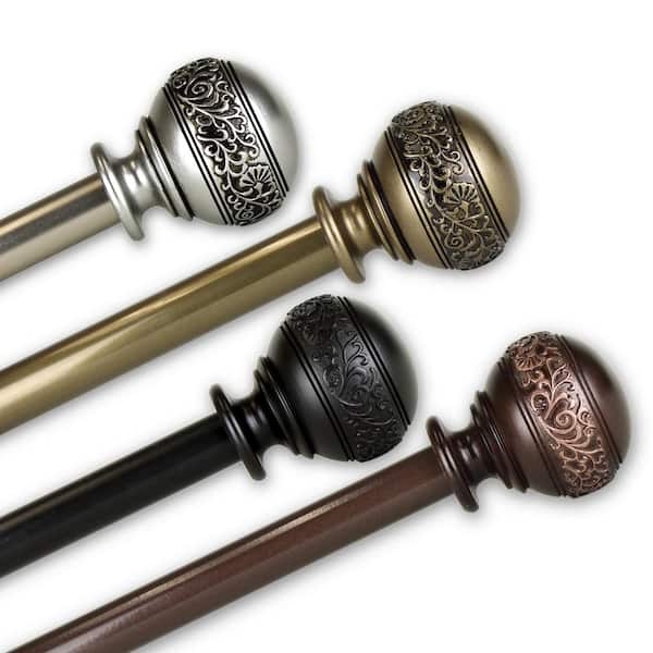 EMOH 18 in. to 28 in. Adjustable 13/16 in. Douglas Single Curtain Rod in Antique Brass