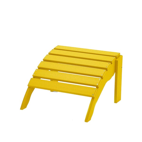 DUROGREEN Icon Lemon Yellow Plastic Outdoor Ottoman