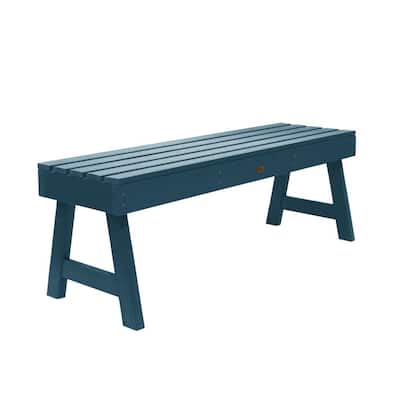 Weatherly 48 in. 2-Person Nantucket Blue Recycled Plastic Outdoor Picnic Bench