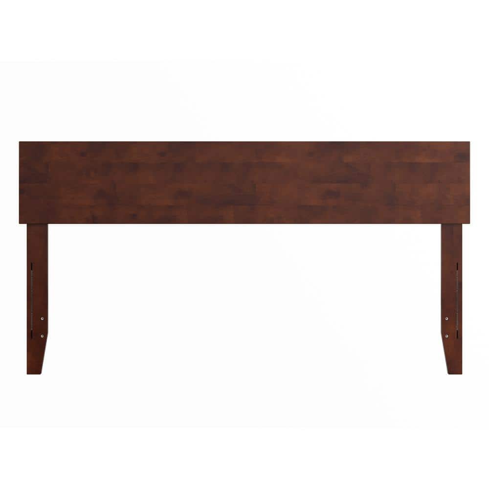 Walnut Queen Solid Wood Panel Headboard with USB Charger