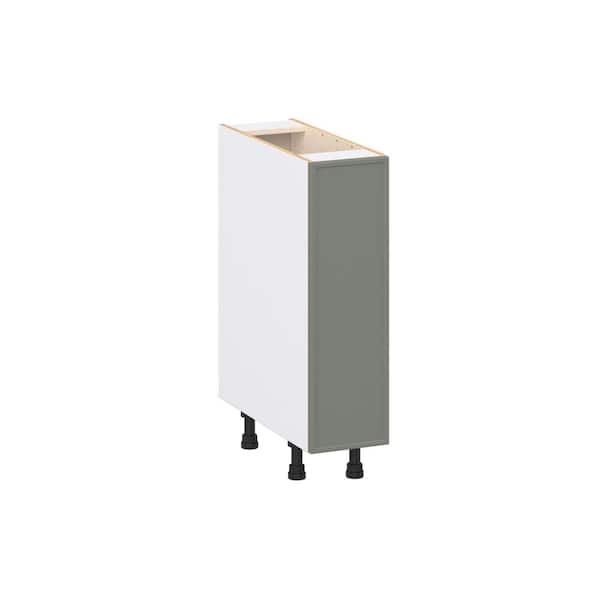 Fairview 9 in. W x 24 in. D x 34.5 in.H Assembled Slim Shaker Left Pullout Spice Rack Base Kitchen Cabinet in Moss Green