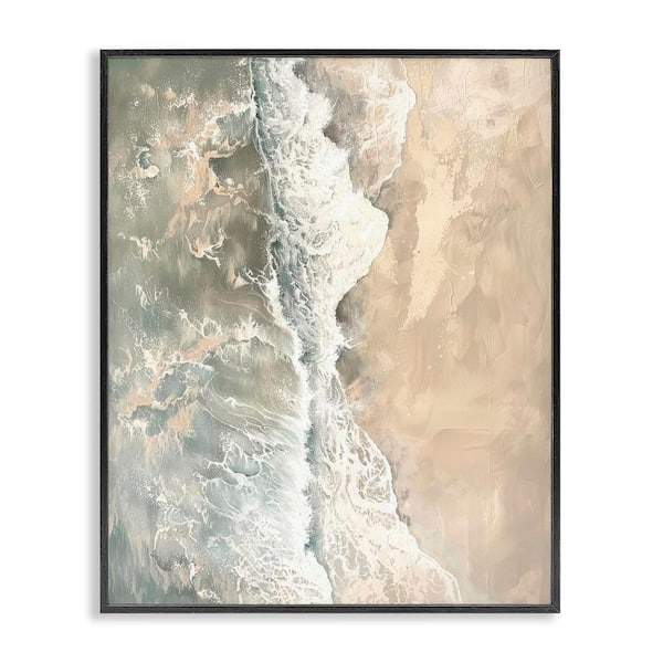 Stupell Industries Vertical Aerial Beach by Petal Prints Design Black ...