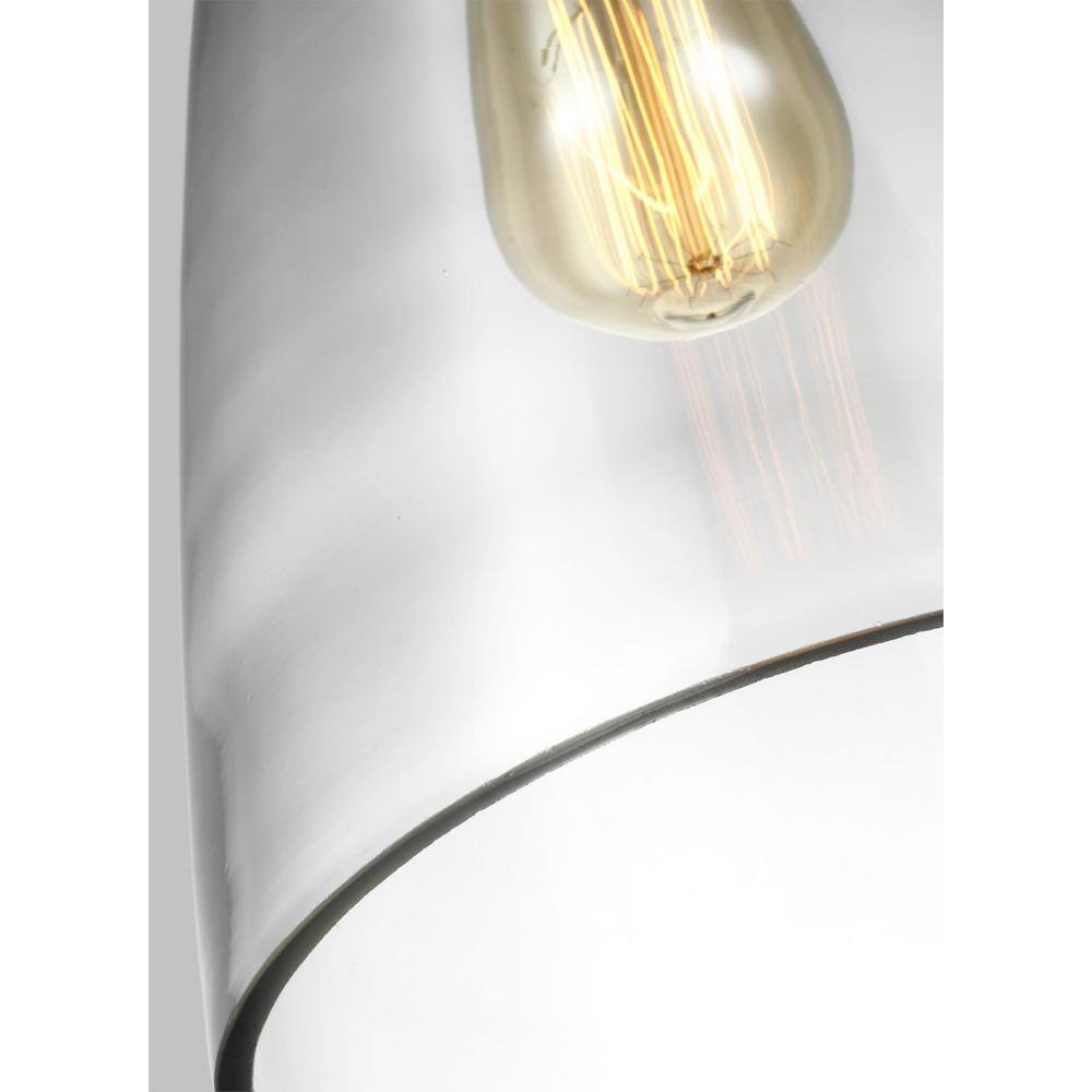 Arilda Brushed Nickel 18.75" Hand-Blown Glass LED Pendant Light