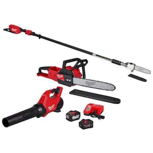 M18 FUEL 16 in. 18-Volt Brushless Cordless Electric Chainsaw w/Blower, Pole Saw, 12.0 & 8.0 Battery Combo Kit (2-Tool)