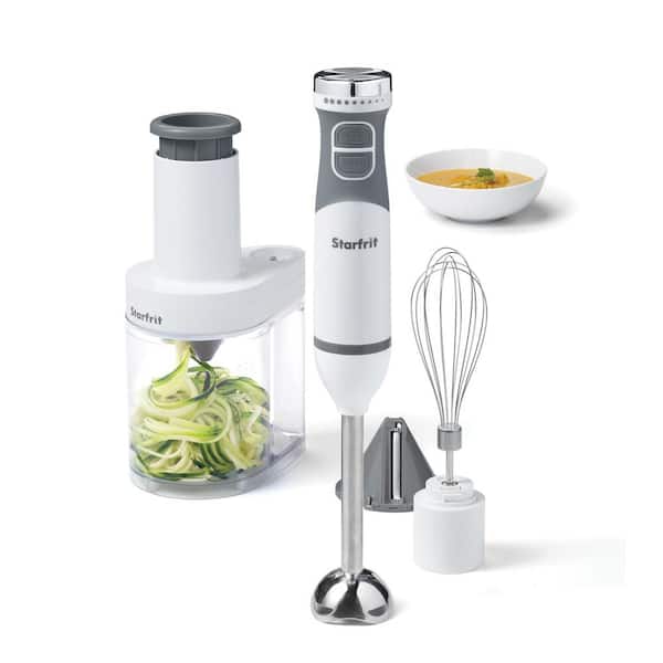 Hamilton Beach 4-in-1 Electric Immersion Hand Blender with Handheld  Blending Stick, Whisk, 225 Watts, Mixing Cup + Food/Veggie Chopper,  Variable