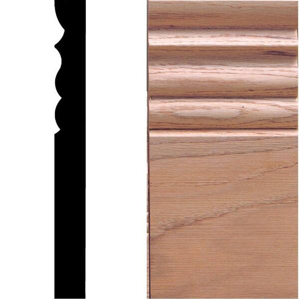 HOUSE OF FARA 9-3/8 in. x 4-1/2 in. x 1 in. Oak Victorian Plinth Moulding