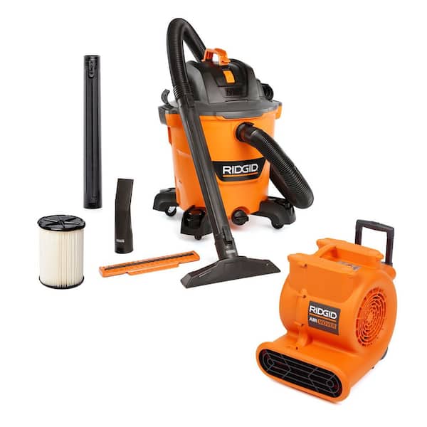 12 Gal. 5.0 Peak HP NXT Shop Vacuum HD1200 Wet Dry Vac with Filter, Accessories and 1625 CFM Blower Fan Air Mover