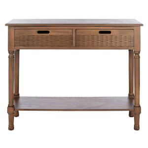 Landers 2-Drawer Brown Wood Console Table