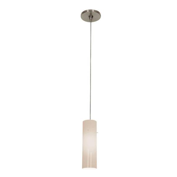 Access Lighting Zeta 1-Light Stainless Steel Pendant with Opal Glass Shade