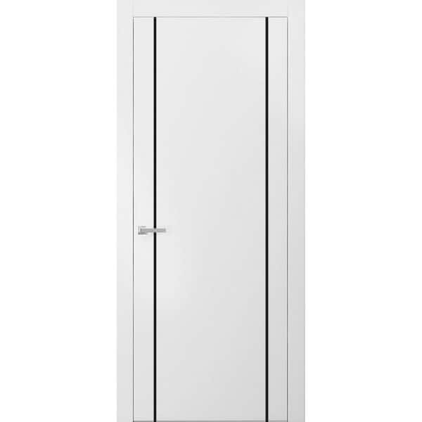 17 42 in. x 96 in. Right-Hand/Inswing Solid White Single Prehung Interior Door with Hardware