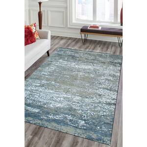Lt. Gray 8 ft. x 10 ft. 2 in. Hand-Knotted Wool Galaxy Area Rug