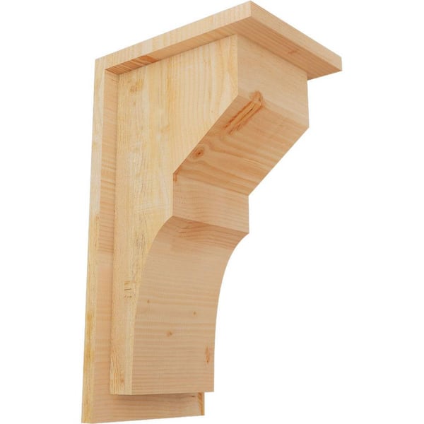 Ekena Millwork 8 in. x 10 in. x 18 in. Monterey Rough Sawn Douglas Fir Corbel with Backplate