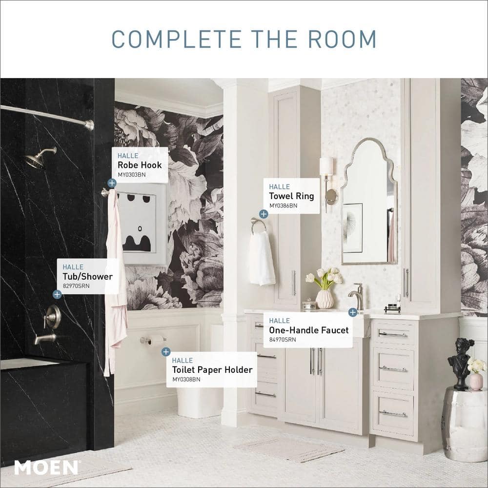 Halle Brushed Nickel Single Handle Bathroom Faucet