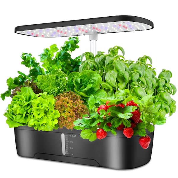 Hydroponics Growing System, Mini 12-Pods Indoor Hydroponic System W/ LED Grow Light, Pump,Smart Automatic Timer Control