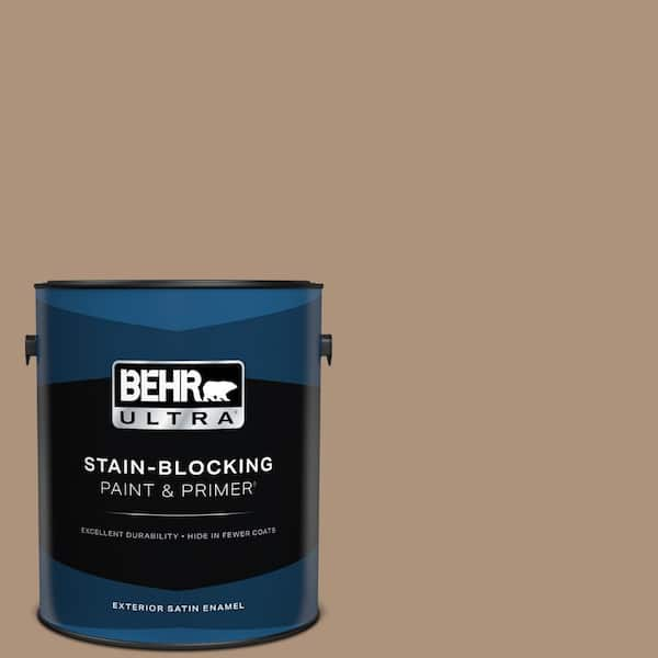 BEHR ULTRA 1 gal. #PPU4-04 Soft Chamois Satin Enamel Exterior Paint & Primer