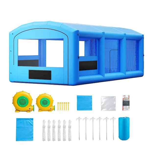 Inflatable Paint Booth, 29.5 x 15.7 x 11.8 ft., 950W+750W Powerful Blowers and Air Filter System, Portable