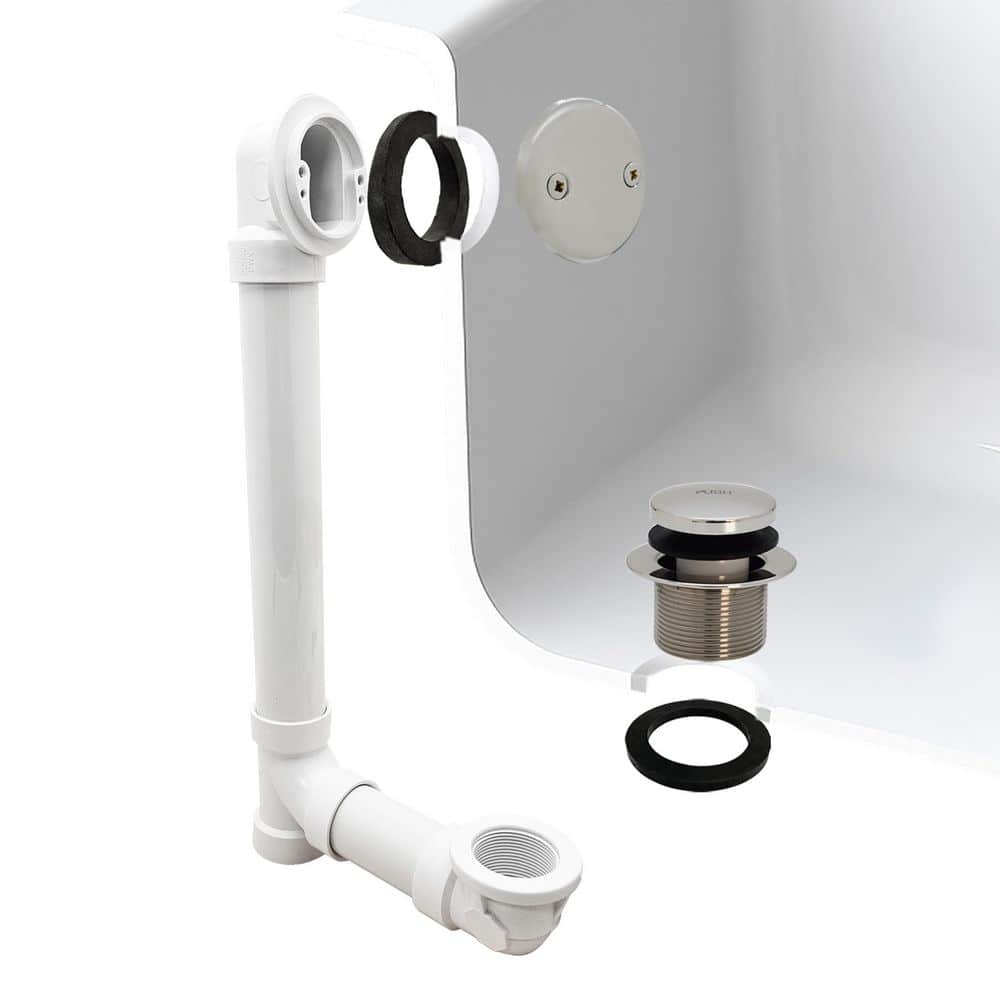 1-1/2 in. Schedule 40 PVC Tip-Toe Drain Bath Waste and Overflow with 2-Hole Faceplate in Polished Nickel price history on PriceWatchPro