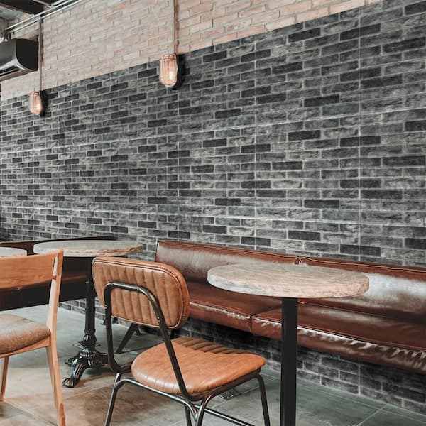 Stone Ash 27 in. x 27 in. Self Adhesive Faux Brick 3D Wall Panels, Peel and Stick Foam Wallpaper (101 sq. ft. /Case)